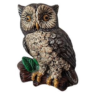 Vintage 70s Ceramic Owl Wall Hanging